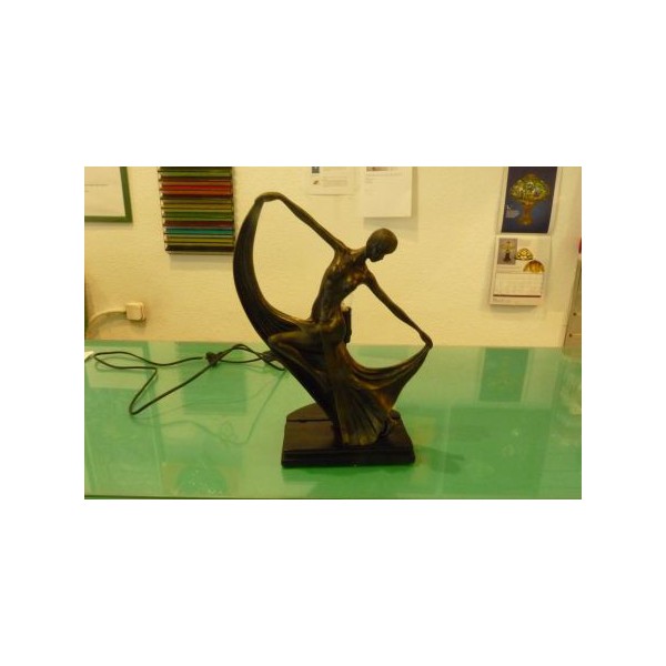 Figura de bronce con luz (base de mujer )